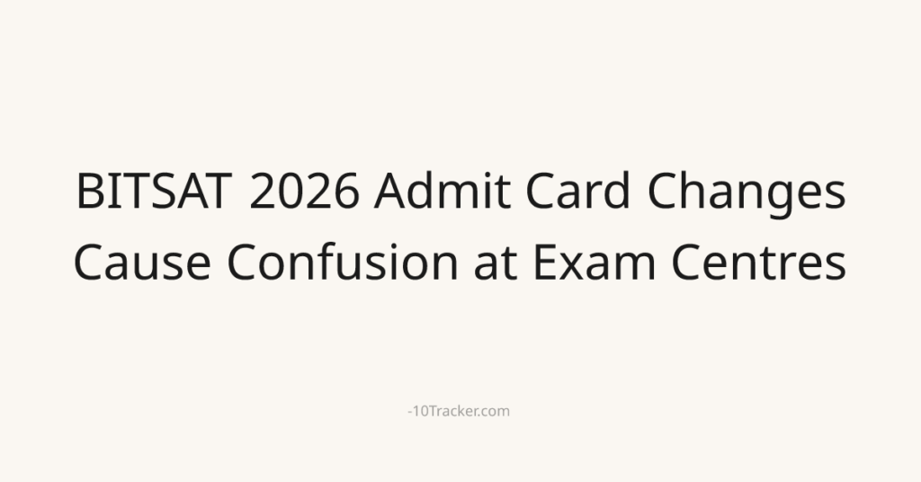 BITSAT 2026 Admit Card Changes Cause Confusion at Exam Centres