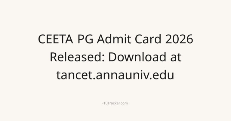 CEETA PG Admit Card 2026 Released: Download at tancet.annauniv.edu
