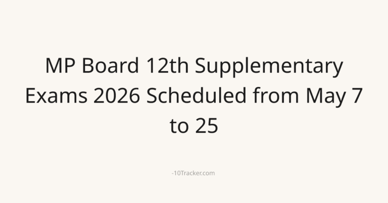 MP Board 12th Supplementary Exams 2026 Scheduled from May 7 to 25